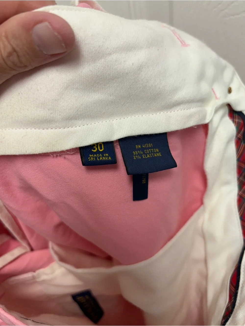 Polo Golf Ralph Lauren Men's Pink Cotton Twill Stretch Chino Shorts Size 30